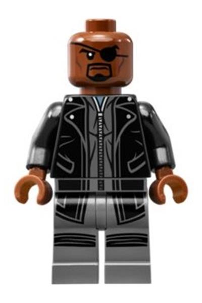 Lego Marvel Avengers Minifigure Nick Fury 76042 & Weapon **New** 