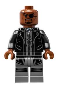 Nick Fury Minifigure - Nick Fury wearing a leather trench coat - sh185