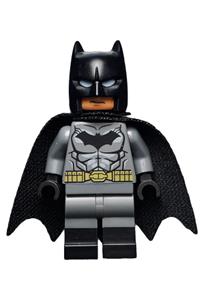 Batman Minifigure - Batman in a dark bluish gray suit with a gold belt, black hands, spongy cape, and black boots - sh204