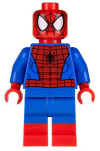 Spider-Man Minifigure - Spider-Man with a black web pattern, wearing red boots - sh205