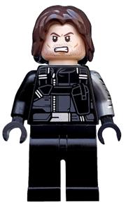 Winter Soldier Minifigure - Winter Soldier with black hands and a holster - sh257