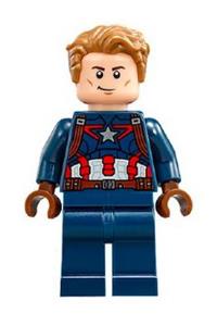 Captain America Minifigure - Captain America with detailed suit and dark brown eyebrows - sh264