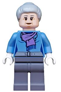 Aunt May Minifigure - Aunt May with light purple scarf - sh272