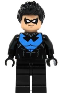Nightwing Minifigure - Nightwing with white eye holes and a blue chest symbol - sh294