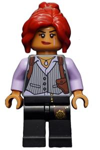 Barbara Gordon Minifigure - Barbara Gordon with pinstripe vest - sh337