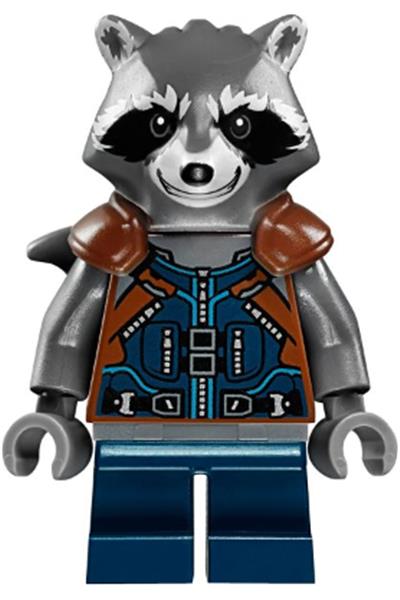 NEW LEGO Rocket Raccoon sh384 Minifig Dark Blue Outfit 76102 76079 Marvel Fig 