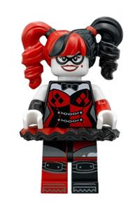 Harley Quinn Minifigure - Harley Quinn wearing a black and red tutu - sh398