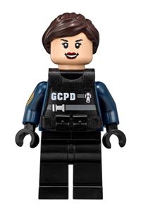 GCPD Officer Minifigure - Female GCPD officer in SWAT gear - sh416