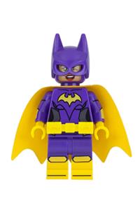 Batgirl Minifigure - Batgirl with yellow cape and dual sided head with smile/angry pattern - sh419