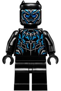 Black Panther with claw necklace and metallic blue highlights sh478