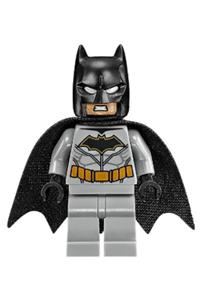 Batman Minifigure - Batman with medium nougat face and light bluish gray suit - sh531