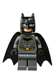 Batman with dark bluish gray suit with gold outline belt and crest, mask and cape - sh589