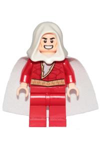 Shazam Minifigure - Shazam - white hood, shiny starched cape - sh592a