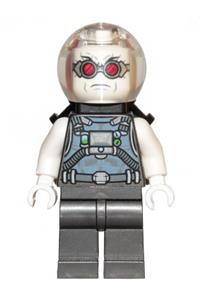 Mr. Freeze Minifigure - Mr. Freeze with a pearl dark gray body and a neck bracket with 4 angled handles - sh621