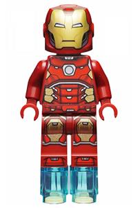 Iron Man with silver hexagon on chest and 1 x 1 round bricks sh649