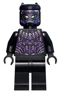 Black Panther Minifigure - Black Panther featuring dark purple and lavender highlights - sh728