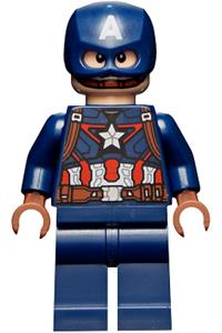 Captain America - dark blue suit, reddish brown hands, helmet sh736