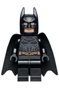 Batman Minifigure - Batman with a black suit and copper belt, complete with a spongy cape - sh781