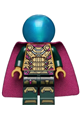 Mysterio - magenta trim, dark azure head, satin trans-light blue helmet, single hole cape - sh783