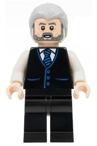 Alfred Pennyworth, Black Vest, Light Bluish Gray Hair, Dark Bluish Gray Beard sh789