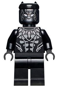 Black Panther Minifigure -  Black Panther with a claw necklace and pearl dark gray highlights - sh807