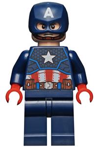 Captain America Minifigure - Captain America wearing a dark blue suit with red hands and a jet pack - sh818