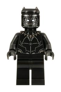 Black Panther Minifigure - Black Panther with a claw necklace and white eyes - sh839