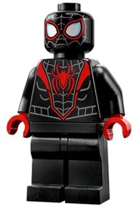 Spider-Man (Miles Morales) - dark bluish gray webbing on head, red hands sh855
