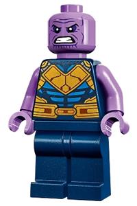 Thanos Minifigure - Thanos with dark blue legs plain, medium lavender arms, and no helmet - sh859
