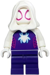 Ghost-Spider - dark purple medium legs, white hood, white spider logo sh868