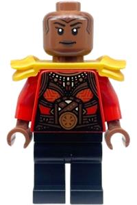 Okoye Minifigure - Okoye with a red top and shoulder armor - sh870