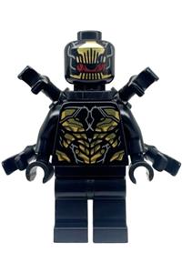 Outrider Minifigure - Outrider with extended arms, wearing a torso with short dark bluish gray tips at the neck - sh871