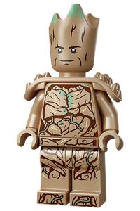 Groot Minifigure - Teen Groot, dark tan, with shoulder armor - sh874