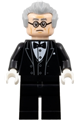 Alfred Pennyworth in a black tuxedo with light bluish gray hair - sh883