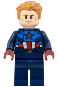 Captain America - dark blue suit, dark red hands, hair sh908