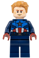 Captain America with dark blue suit, dark red hands, and styled hair - sh908