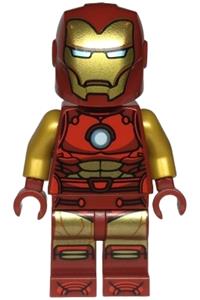 Iron Man - Dark Red and Gold Armor, Round Arc Reactor, Pearl Gold Arms, One Piece Helmet sh910