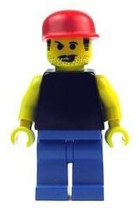 Plain Black Torso with Yellow Arms, Blue Legs, Red Cap soc004