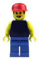 Plain Black Torso with Yellow Arms, Blue Legs, Red Cap - soc004