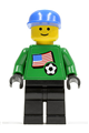 Soccer Player - US Goalie, US Flag Torso Sticker on Front, White Number Sticker on Back - soc008s01