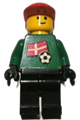 Danish soccer goalie with a Danish flag torso sticker on front and a white number sticker on back - soc011s01