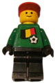 Belgian goalie soccer player with Belgian flag torso sticker on front and white number sticker on back - soc011s02