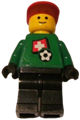 Swiss goalie soccer player with Swiss flag torso sticker on front and white number sticker on back - soc011s03