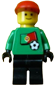 Portuguese goalie soccer player with Portuguese flag on torso and white number on back - soc011s