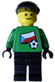 Czech soccer player with Czech goalie attire, featuring Czech flag torso sticker and white number sticker on back - soc012s02