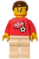Norwegian soccer player with a Norwegian Flag torso sticker on the front and a black number sticker on the back - soc018s05