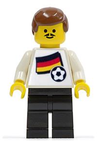 Soccer Player - German Player 1, German Flag Torso Sticker on Front, Black Number Sticker on Back soc019s01