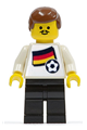 German soccer player in German Player 1 attire with German flag torso sticker on front and black number sticker on back - soc019s01