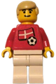 Danish Soccer Player 2 with Danish flag torso sticker on front and black number sticker on back - soc024s01