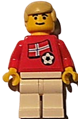 Norwegian soccer player with Norwegian flag torso sticker on front and black number sticker on back - soc024s05